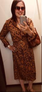 Belted snakeskin print dress by Zara