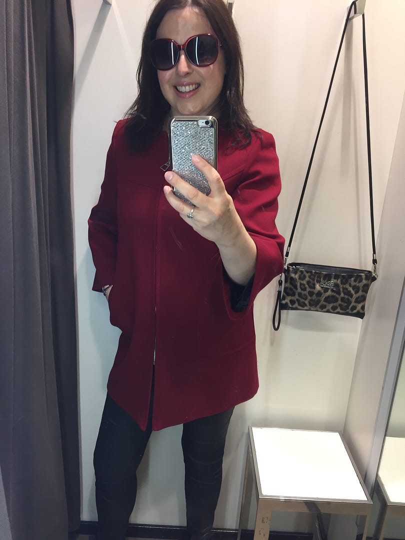 Zara red zip up coat