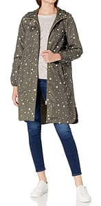 Star print light raincoat in khaki by amazon.co.uk