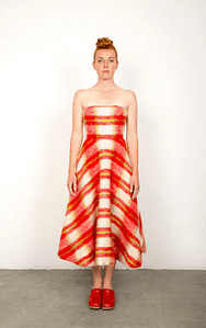 Red tartan mohair knitwear