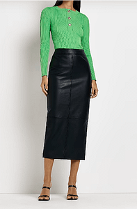 River Island leather midi skirt