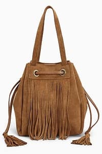 Suede fringe bag by Next