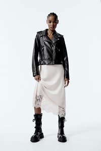 Zara faux leather biker jacket