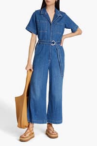 Belted denim jumpsuit by the outnet