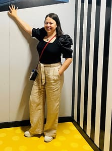 Pure linen belted trousers by M&S