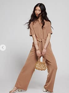 Belted short sleeve spring jumpsuit by Stories.com