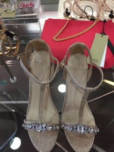 Rose gold strappy open toe heels