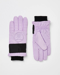 Lilac padded gloves by River Island