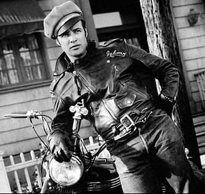 Marlon Brando wearing the Perfecto leather biker jacket in  'The Wild One' 1953