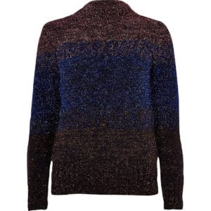 Navy Knit Stripe Tinsel jumper