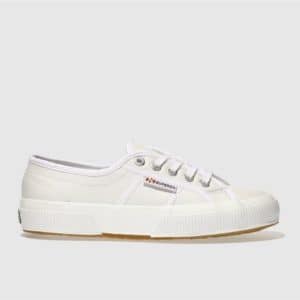 Superga white leather trainers