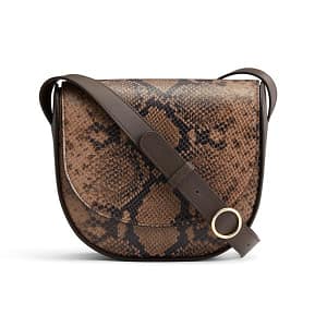 Cuyana modern saddle bag in snakeprint