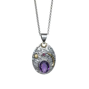 "You Are My Universe" amethyst silver pedant