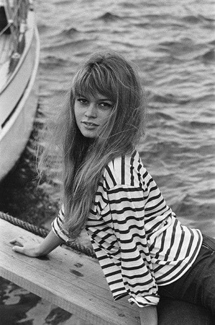 Brigitte Bardot wearing the classic Breton top