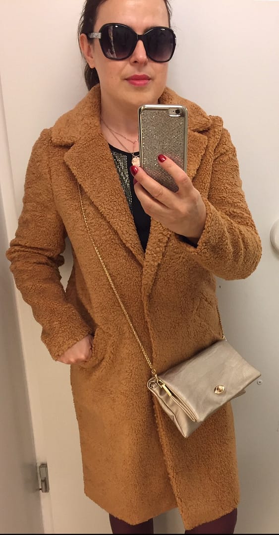 Light brown faux fur coat from River Island