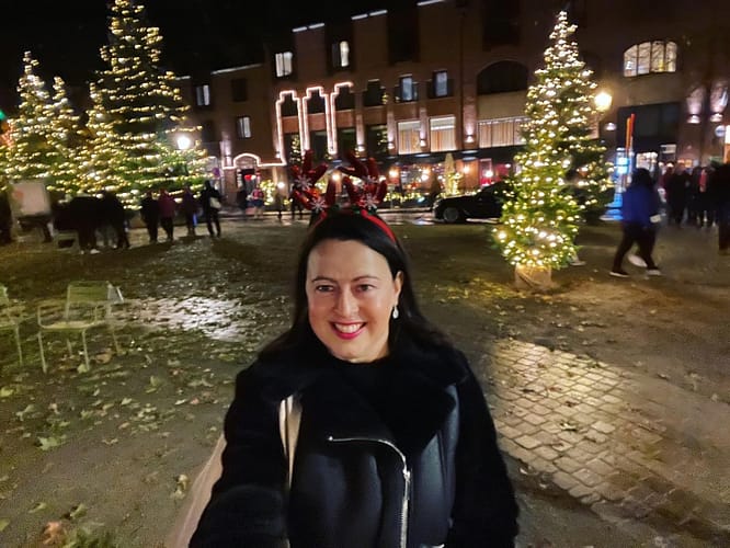 Christmas lights at Burg Square