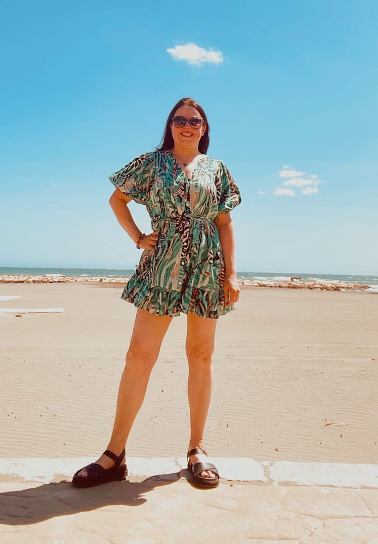 Animal print beach dress by River Island