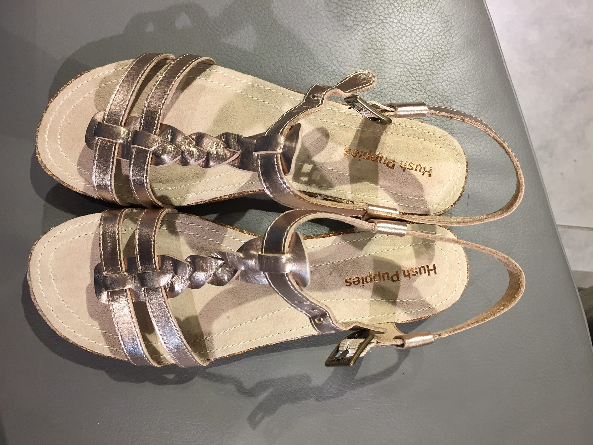 metallic sandals