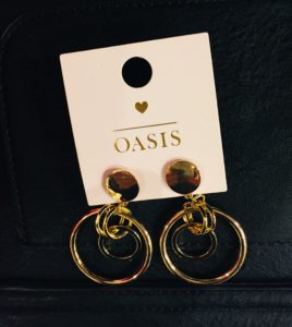 Gold hoop earrings, Oasis