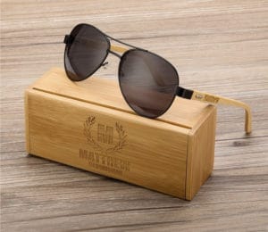 Wooden Aviator sunglasses by Etsy