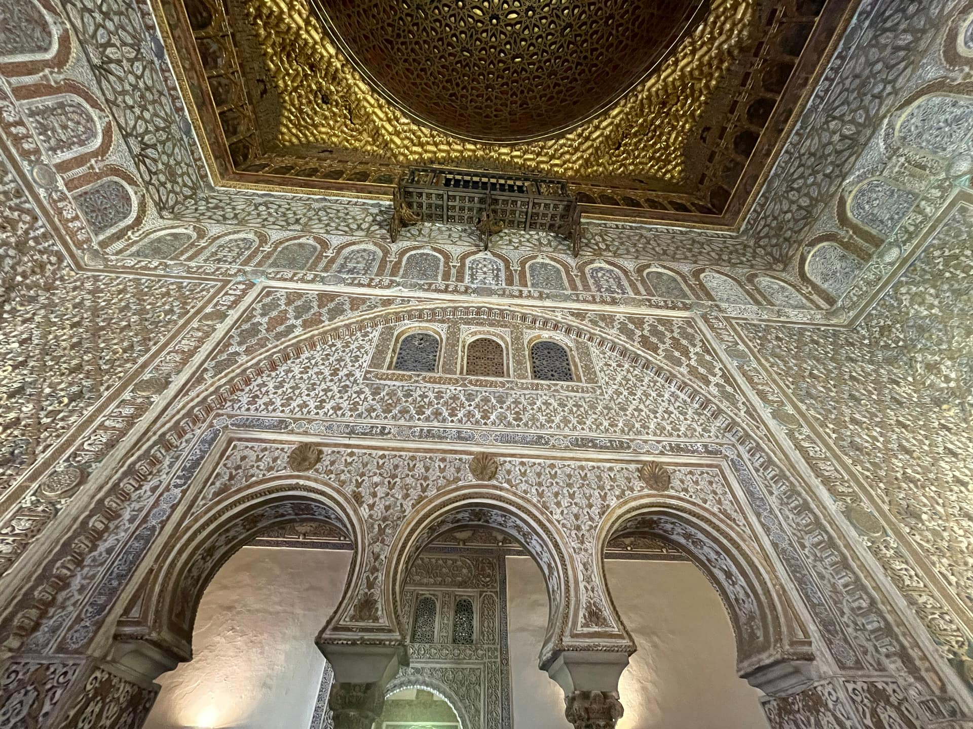 Ornate ceiling inside the Real Alcazar